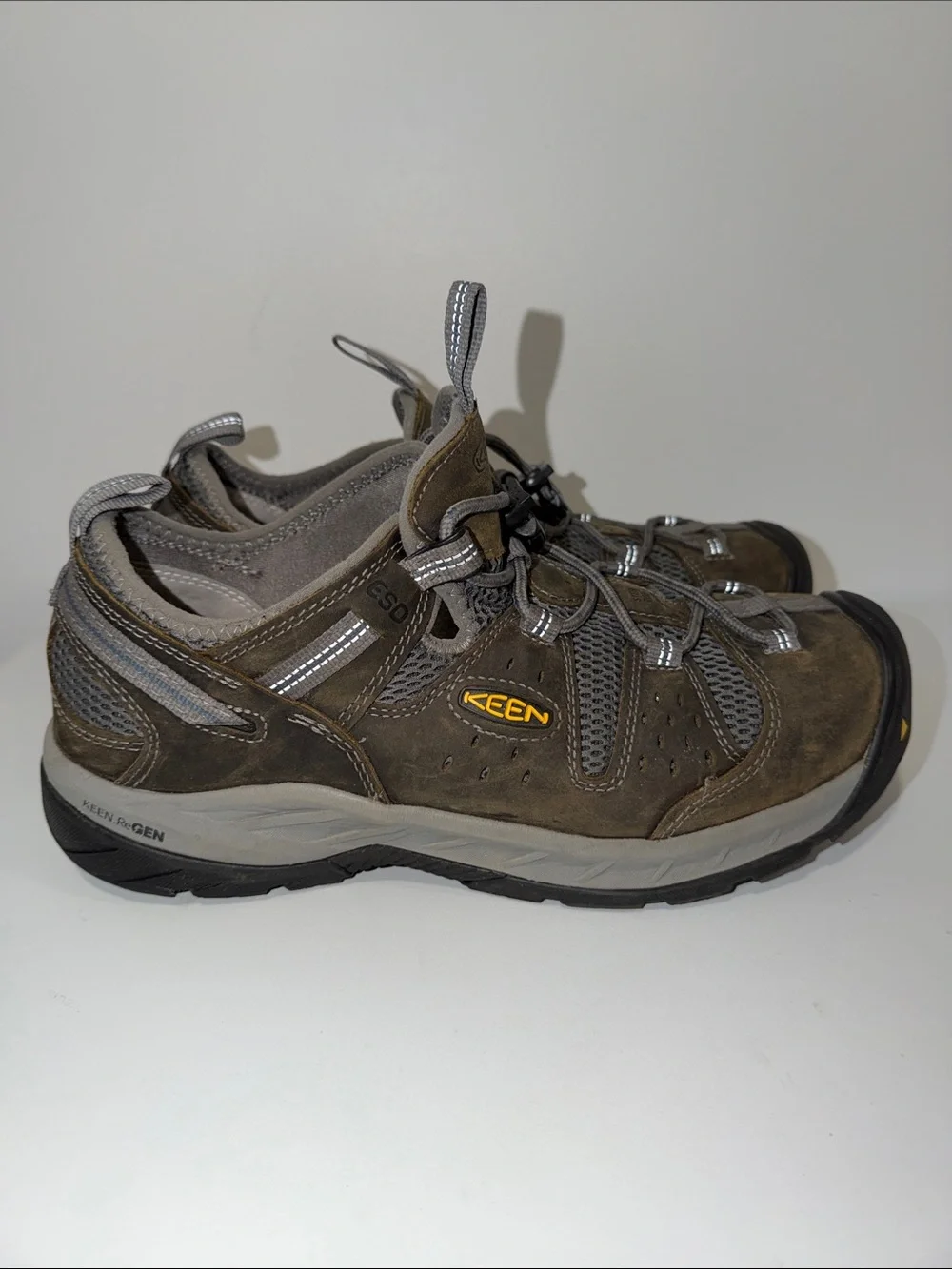 KEEN 13EE Gargoyle Navy Utility Men's Atlanta Cool II ESD Steel Toe Hiker Boots